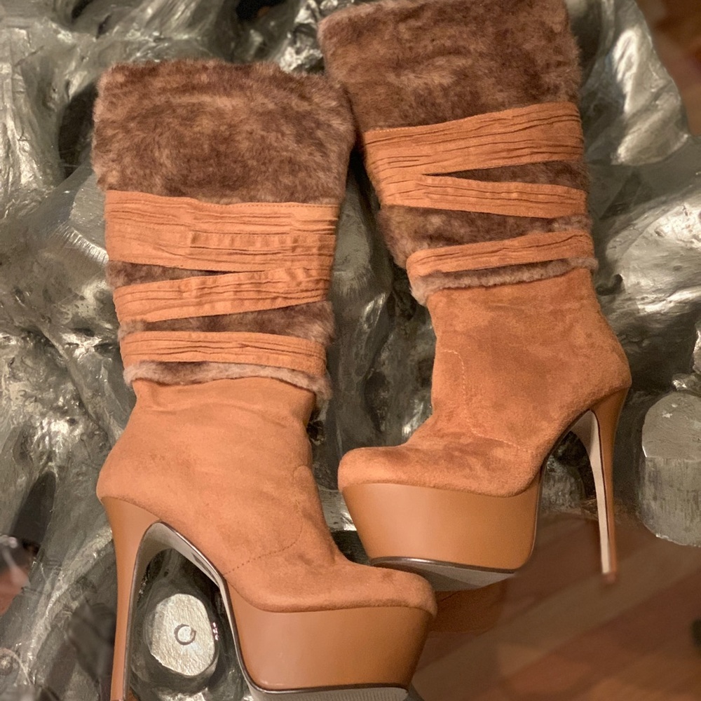 Michael Antonio Studio faux fur knee high boots!